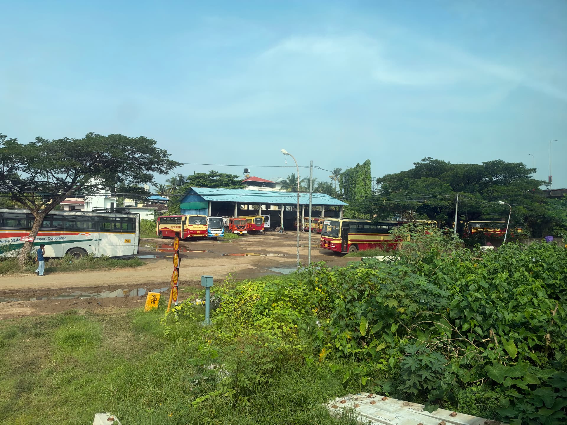 Bus depot after the rain